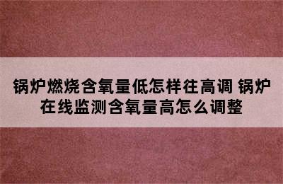 锅炉燃烧含氧量低怎样往高调 锅炉在线监测含氧量高怎么调整